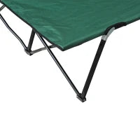 Letto da Campeggio Doppio Pieghevole per 2 Persone, 193 x 125 x 40 cm, Poliestere Oxford e Metallo, Verde