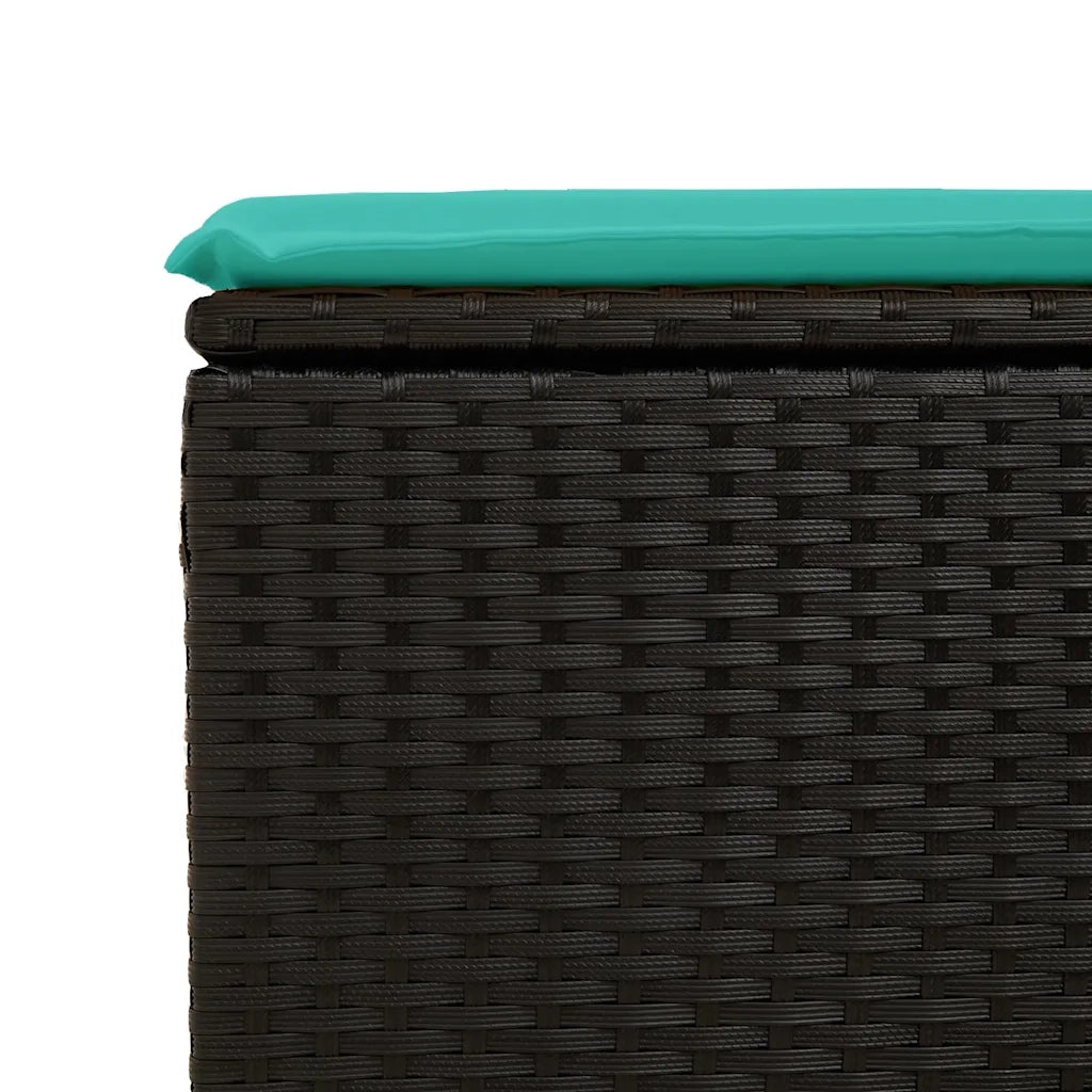 Set Divani da Giardino con Cuscini 2 pz | Set Salotto da Giardino Nero Polyrattan Acacia