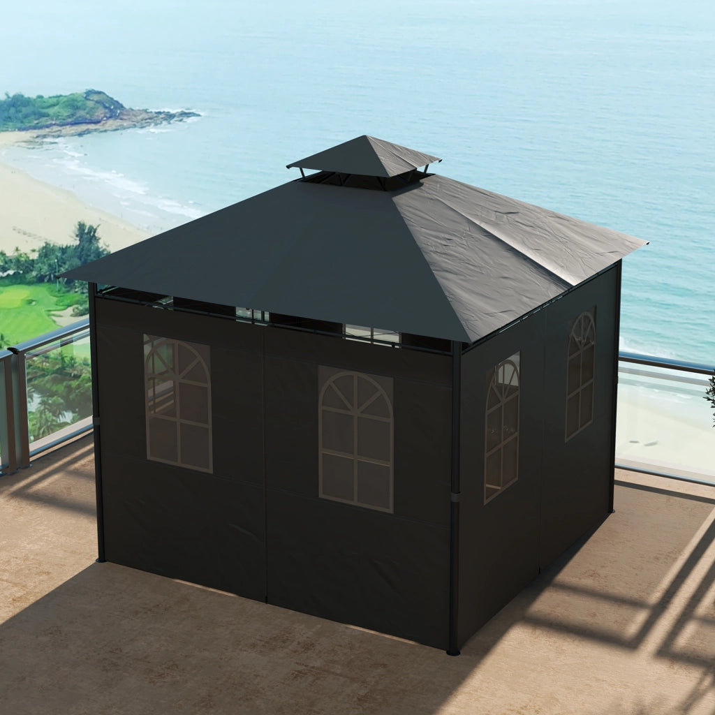 Gazebo da giardino 3x3 ¨C zephmum ¨C grigio scuro