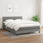 Giroletto a Molle con Materasso Grigio Scuro 140x190 cm Tessuto 3140050