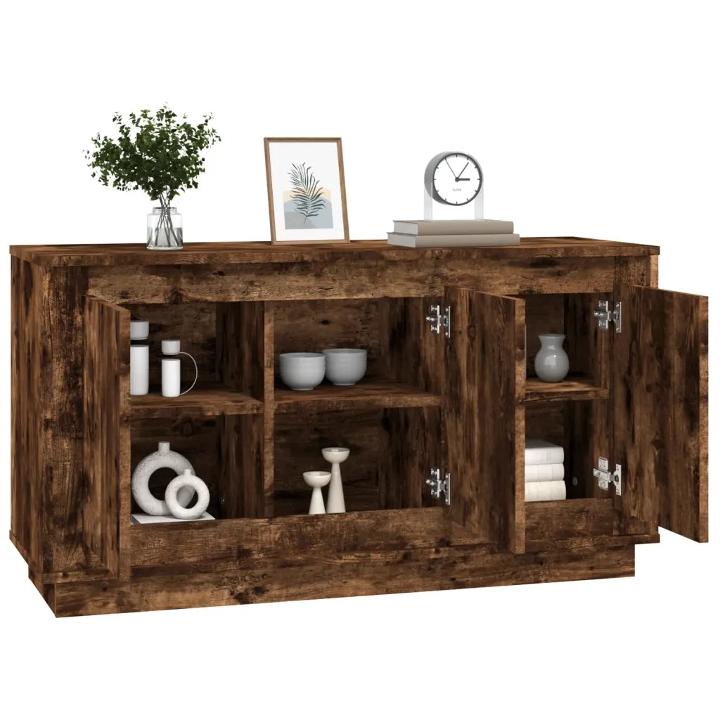 Credenza Rovere Fumo 102x35x55 cm in Legno Multistrato 831890