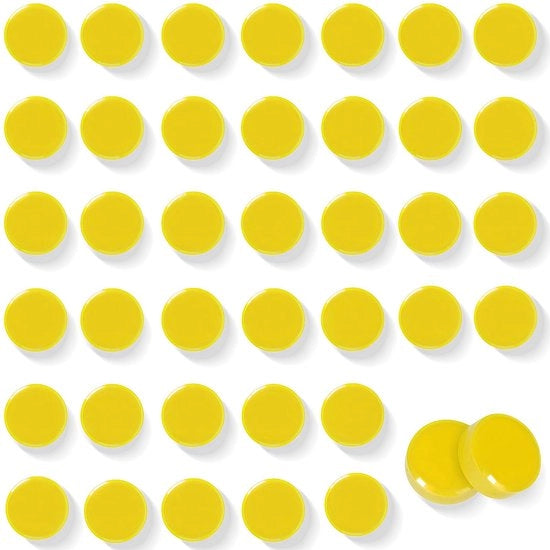 Magnetici per lavagne - 40 pezzi Magnetici gialli forti per frigoriferi | Magnetici mini colorati per frigoriferi | Magnetici rotondi piccoli | Magnetici per lavagne per lavagne, pareti magnetiche, scuole, cassetti, foto