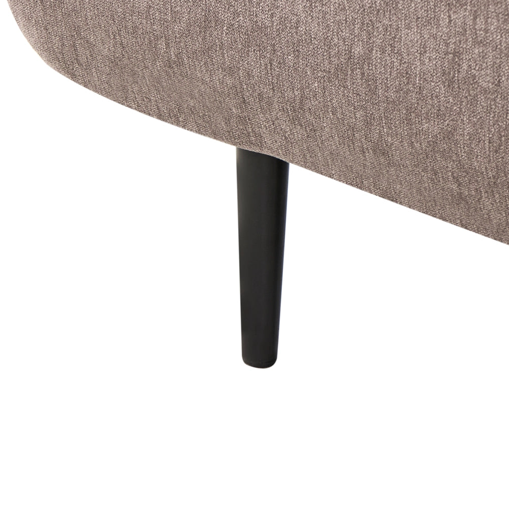 Chaise longue destra in poliestere marrone con cuscino e gambe metallo stile moderno
