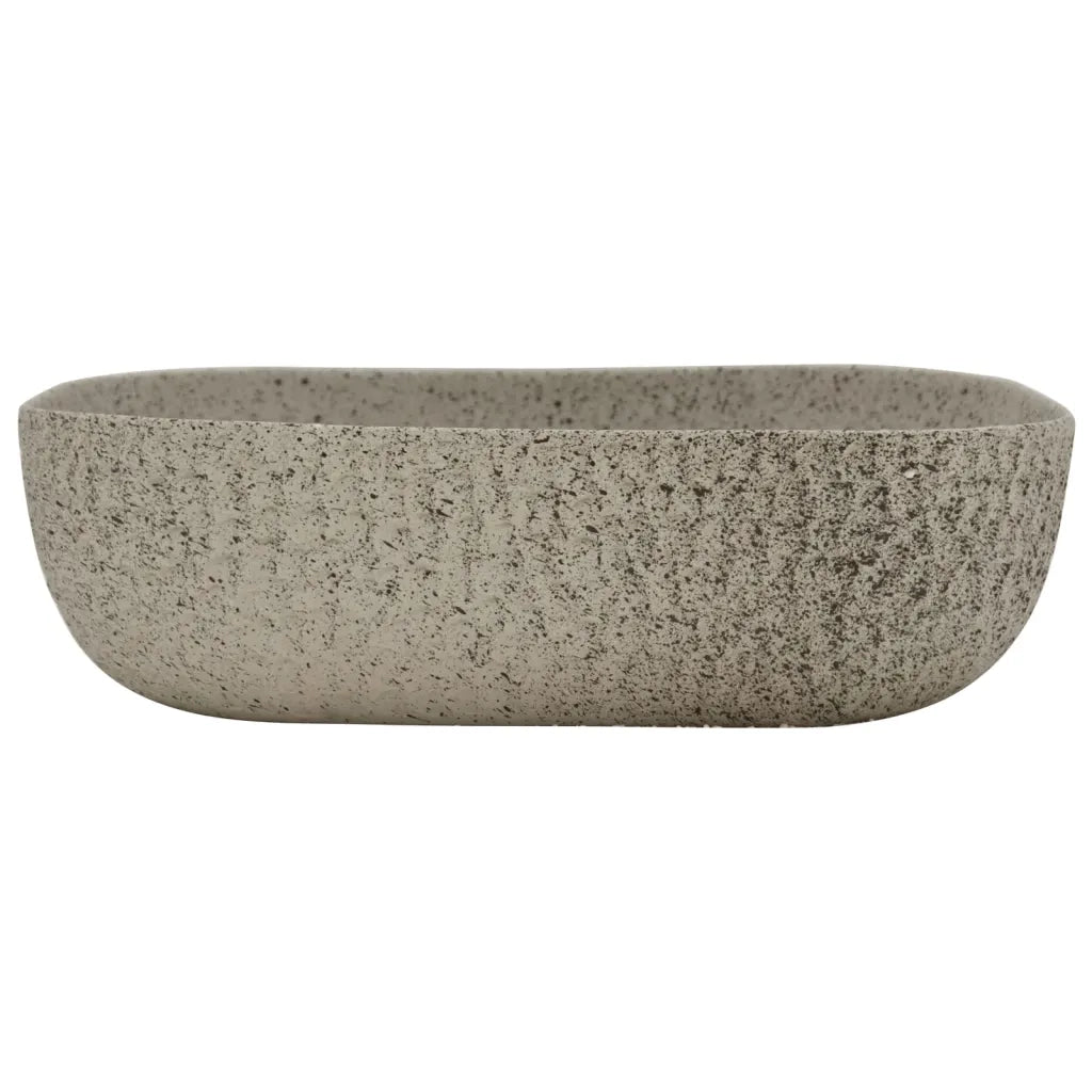 Lavabo da Appoggio-Lavandino-Lavello Grigio Rettangolare 48x37,5x13,5 cm Ceramica