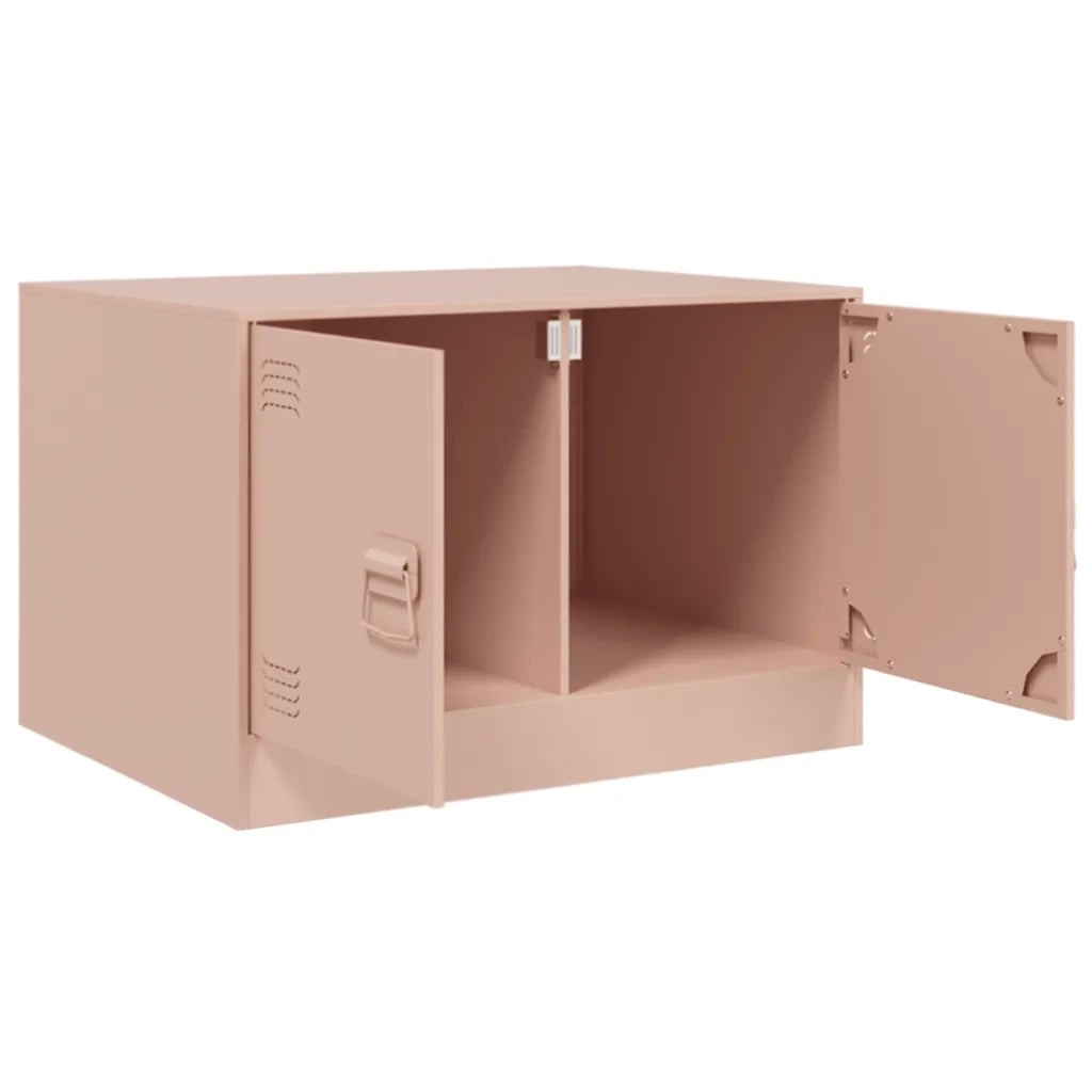 Tavolino da Salotto Rosa 67x50x44 cm in Acciaio 841728