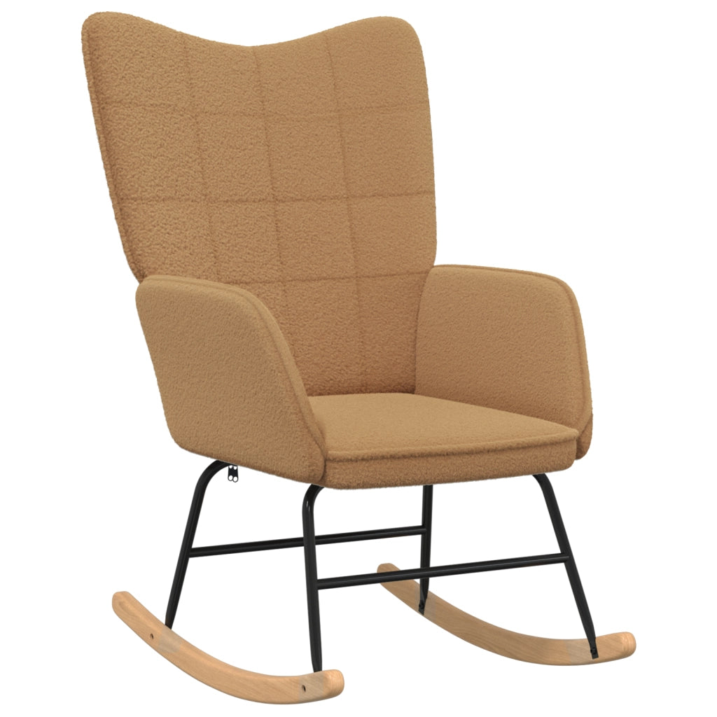 Poltrona Rilassante Beige in Tessuto Simil Lana Riccia