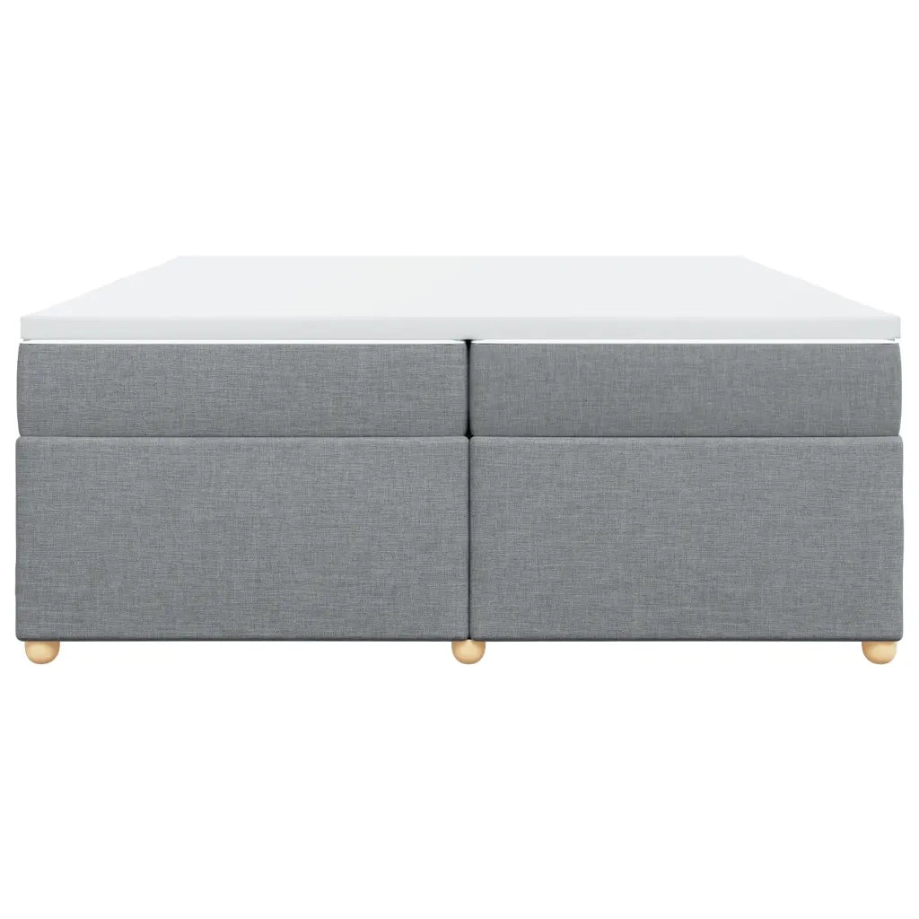 Giroletto a Molle con Materasso Grigio Chiaro 200x200cm Tessuto