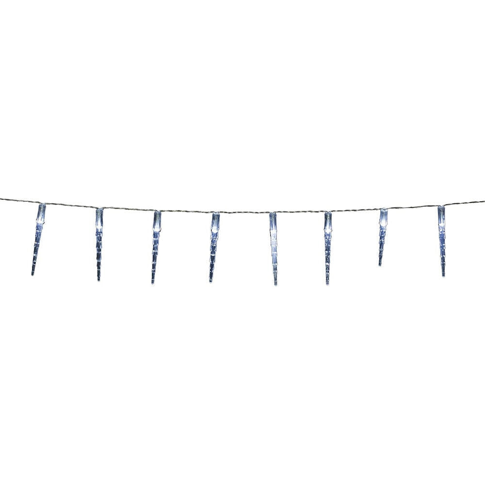 Catena Luci LED con 10 Ghiaccioli 90 cm Colore Bianco Freddo in  Acrilico
