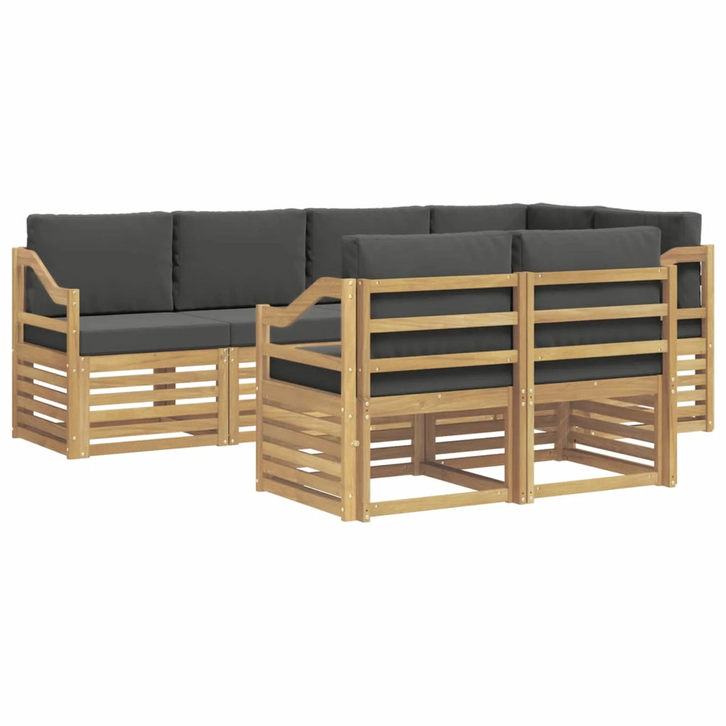 Set di divani da esterno 7 pcs Bianco e Antracite