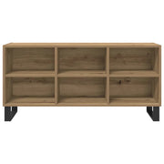 Mobile porta TV moderno con vano contenitore funzionale 103,5 x 30 x 50 cm realizzato in legno di rovere composito artigianale 02_0052758