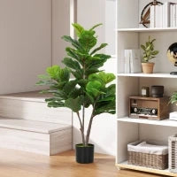 Fico Violino Artificiale 110cm Pianta Finta, Pianta Artificiale in Vaso, Regalo di Decorazione