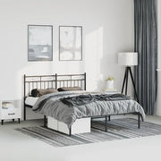 Giroletto con Testiera in Metallo Nero 135x190 cm 373690