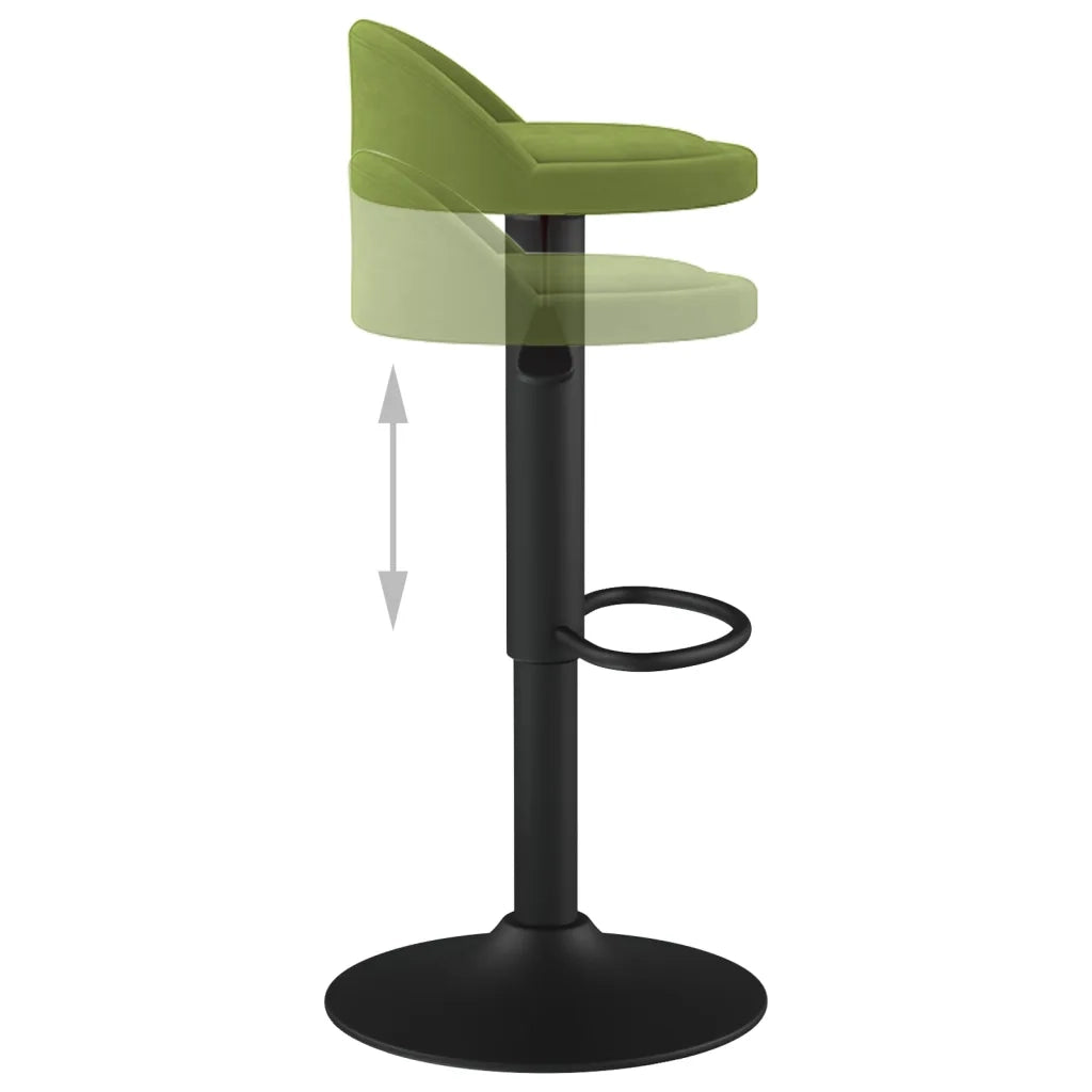 vidaXL Sgabello da Bar Verde Chiaro in Velluto