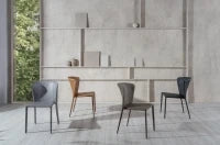 E-STYLO Sedia moderna in similcuoio, ideale per aggiungere eleganza e comfort a sale da pranzo, soggiorni e zone living, 49cm X 56cm H. 82cm