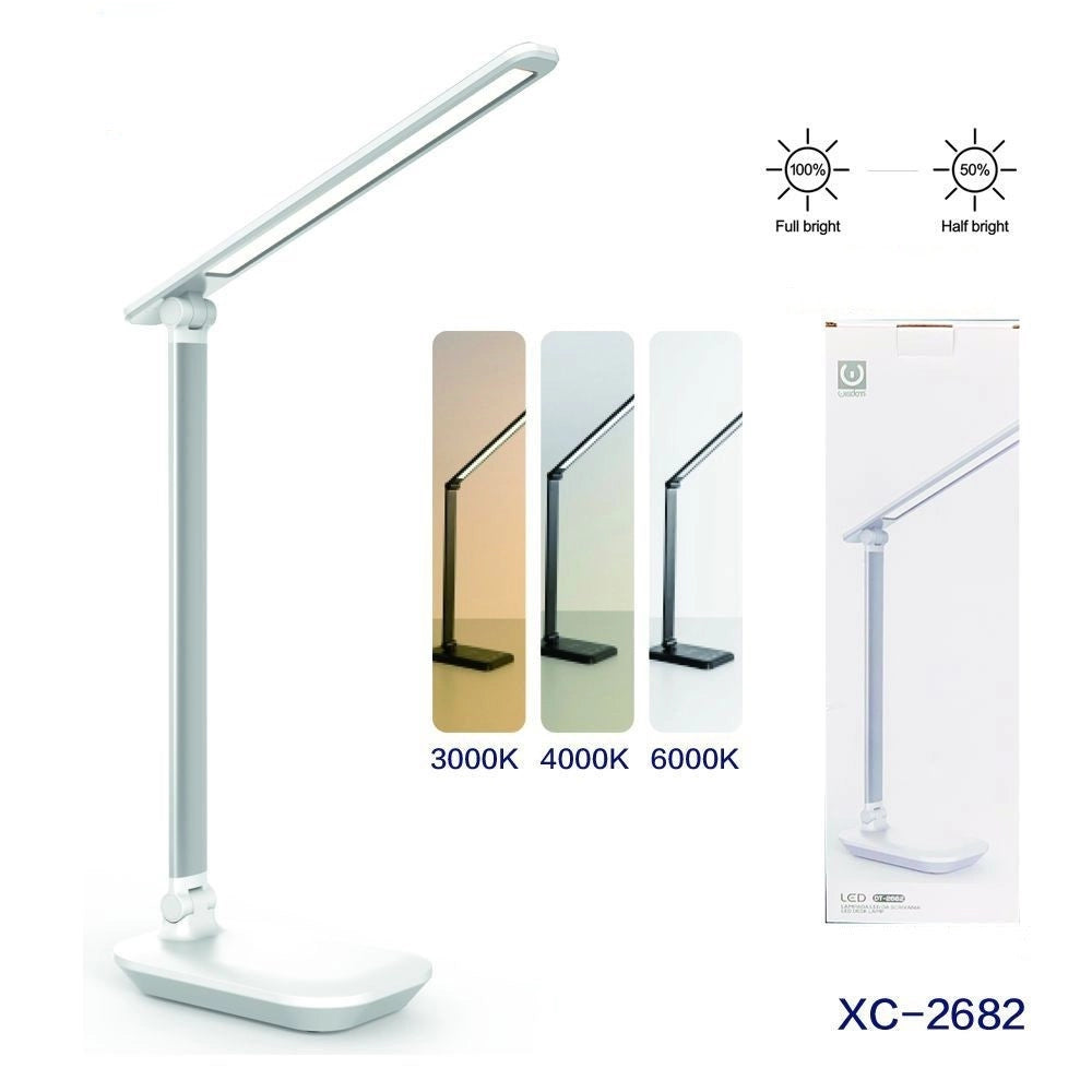 Trade Shop - Lampada Led Ricaricabile Da Tavolo Scrivania Touch Braccio Pieghevole Dt-2682 -