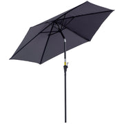 EasyComfort Ombrellone da Giardino 2.6x2.4 m Inclinabile con Manovella, in Alluminio e Poliestere Grigio e Nero