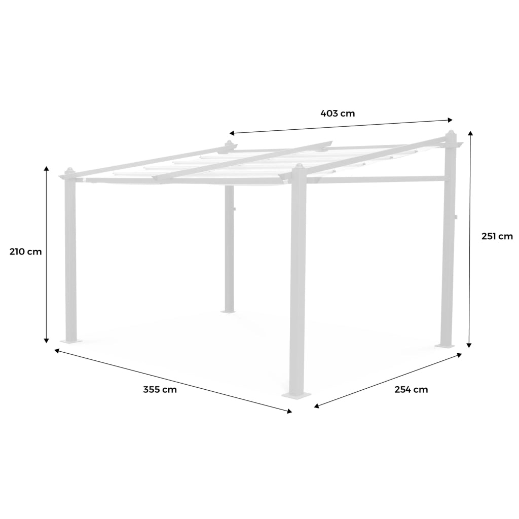 Tela del tetto per pergola 3x4m, grigio