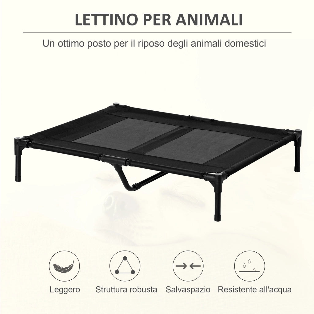 EasyComfort Brandina per Cani Grandi in Metallo e Tessuto Oxford con Borsa di Trasporto, 92x76x18cm, Nero