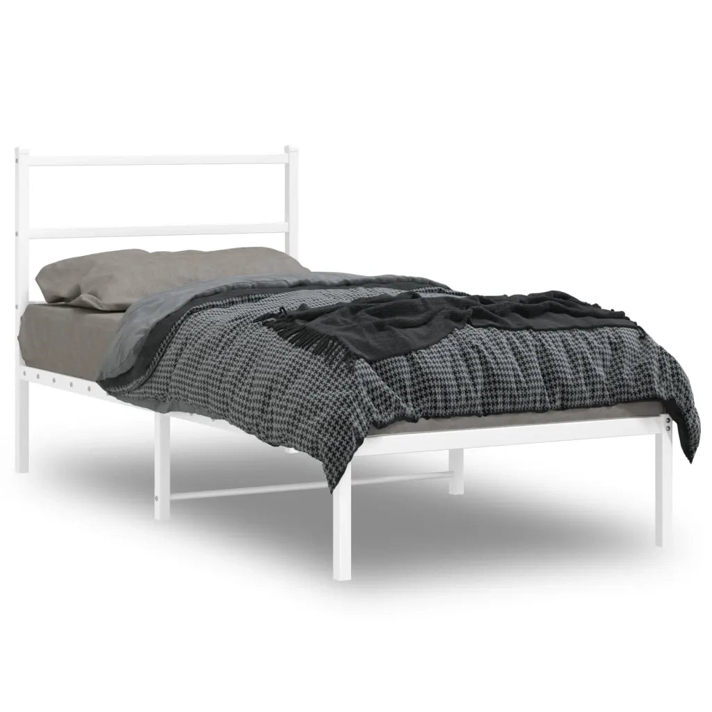Giroletto con Testiera Metallo Bianco 90x200 cmcod mxl 134515