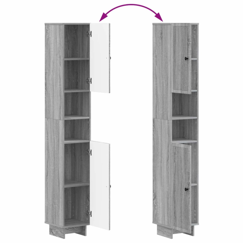 Armadio da Bagno con Ripiano Aperto EDE Sonoma grigio 895941