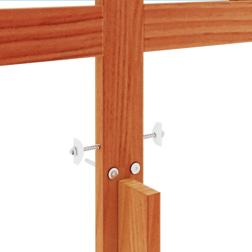 Testiera | Testata Marrone Cera 135 cm in Legno Massello di Pino