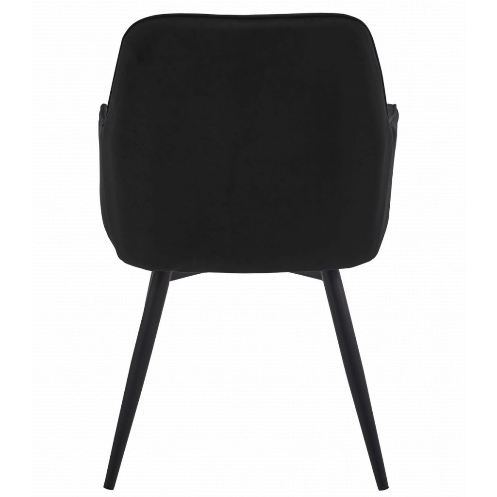 Sedia girevole Nana360 in velluto nero con gambe in metallo