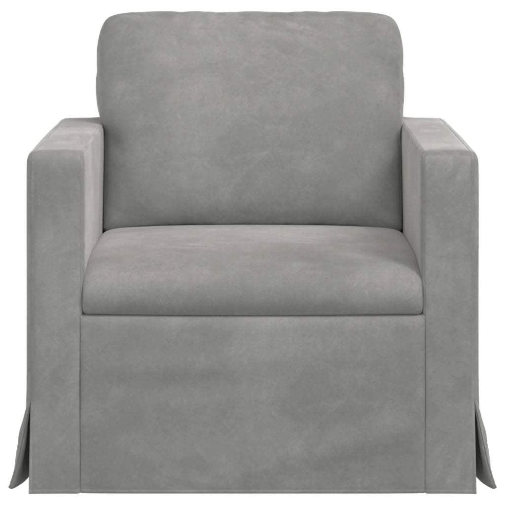 Divano Grigio chiaro 78 x 78 x 80 cm Velluto