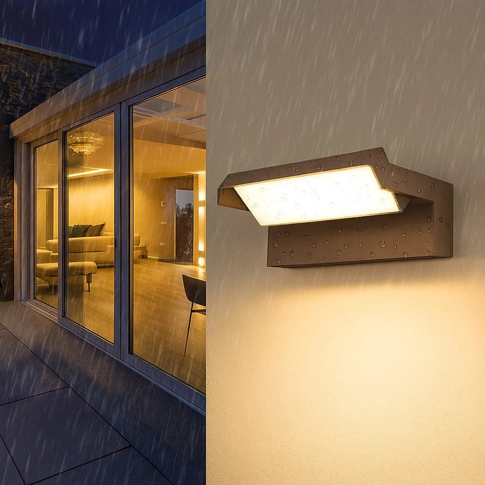 Trade Shop - Applique Parete Inclinabile Esterno 21w Tecnologia Cct 3 Tonalità Di Luce Ip65 472-3c - Marrone