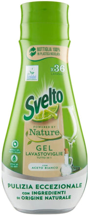 SVELTO GEL ECOLABEL PER LAVASTOVIGLIE DA 640 ML CON ACETO BIANCO