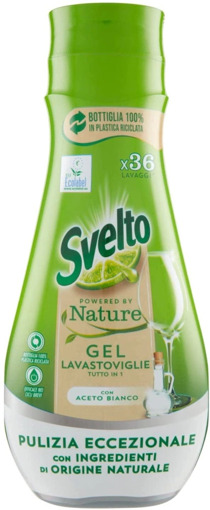 SVELTO GEL ECOLABEL PER LAVASTOVIGLIE DA 640 ML CON ACETO BIANCO