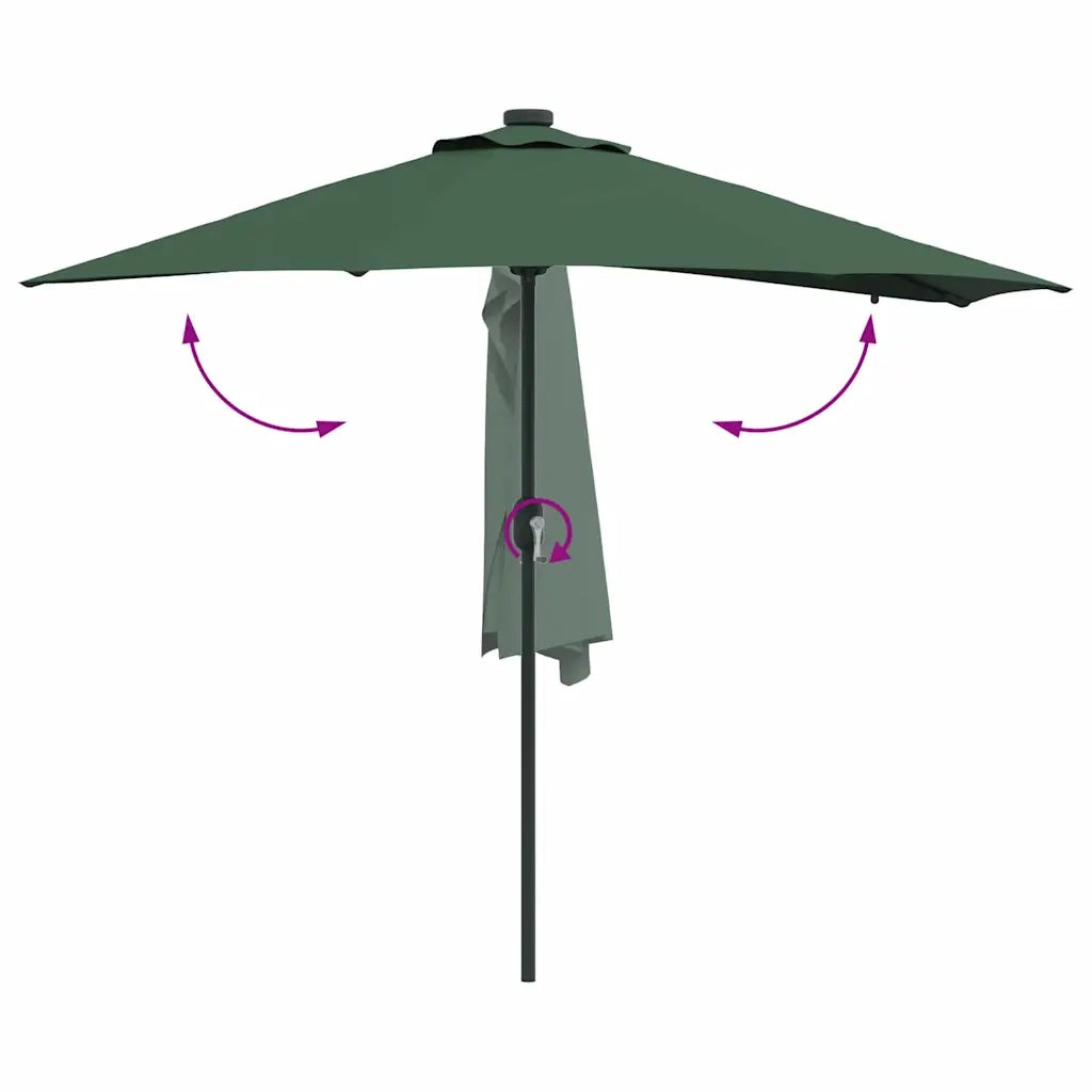 Ombrello da giardino-Ombrellone da spiaggia Verde 294 x 150 x 223 cm
