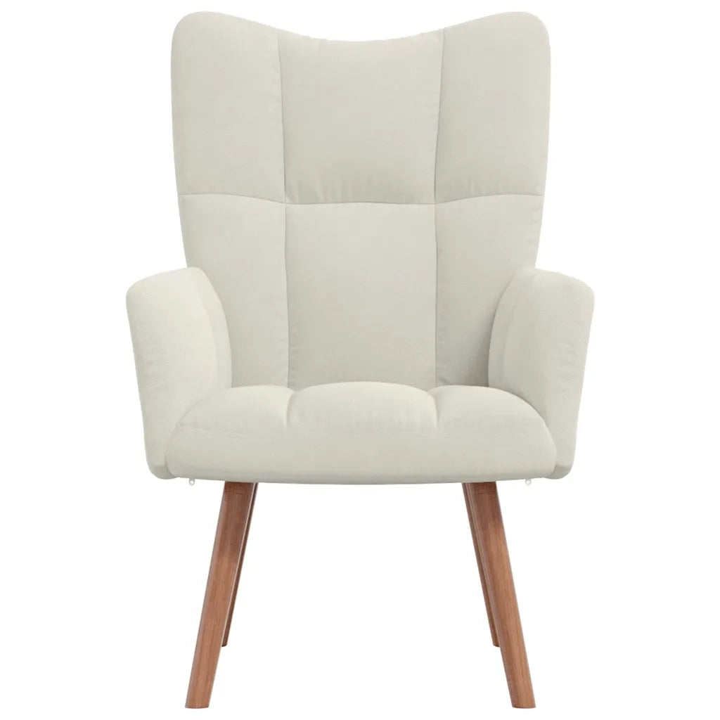 Sedia Relax Bianco Crema Velluto 328060