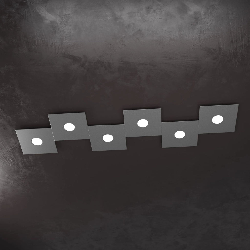 ECCENTRIC APPLIQUE-PLAFONIERA 6 LUCI GRIGIO ANTRACITE 1156-6L-GA