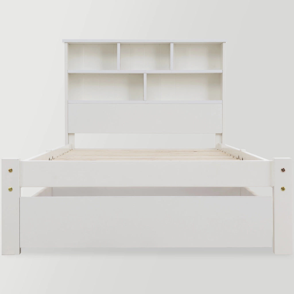 letto in legno massello bianco 100 x 219 cm