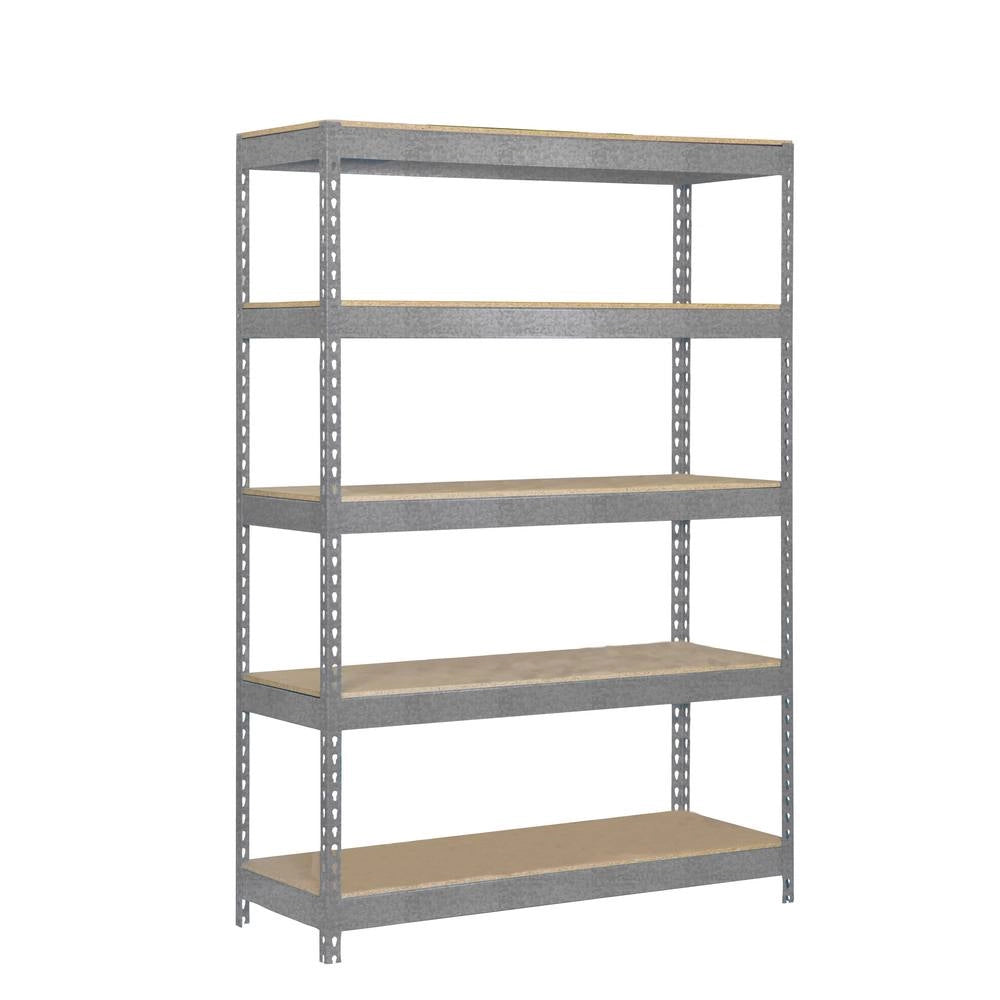 Scaffale in metallo Simon Rack senza viti colore galvanizzato/legno 5 ripiani 2000x1200x450 mm Made in Spain