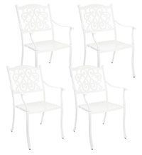 Set 4 Sedie da Giardino 65x60x92h cm con Braccioli Ivrea Bianco