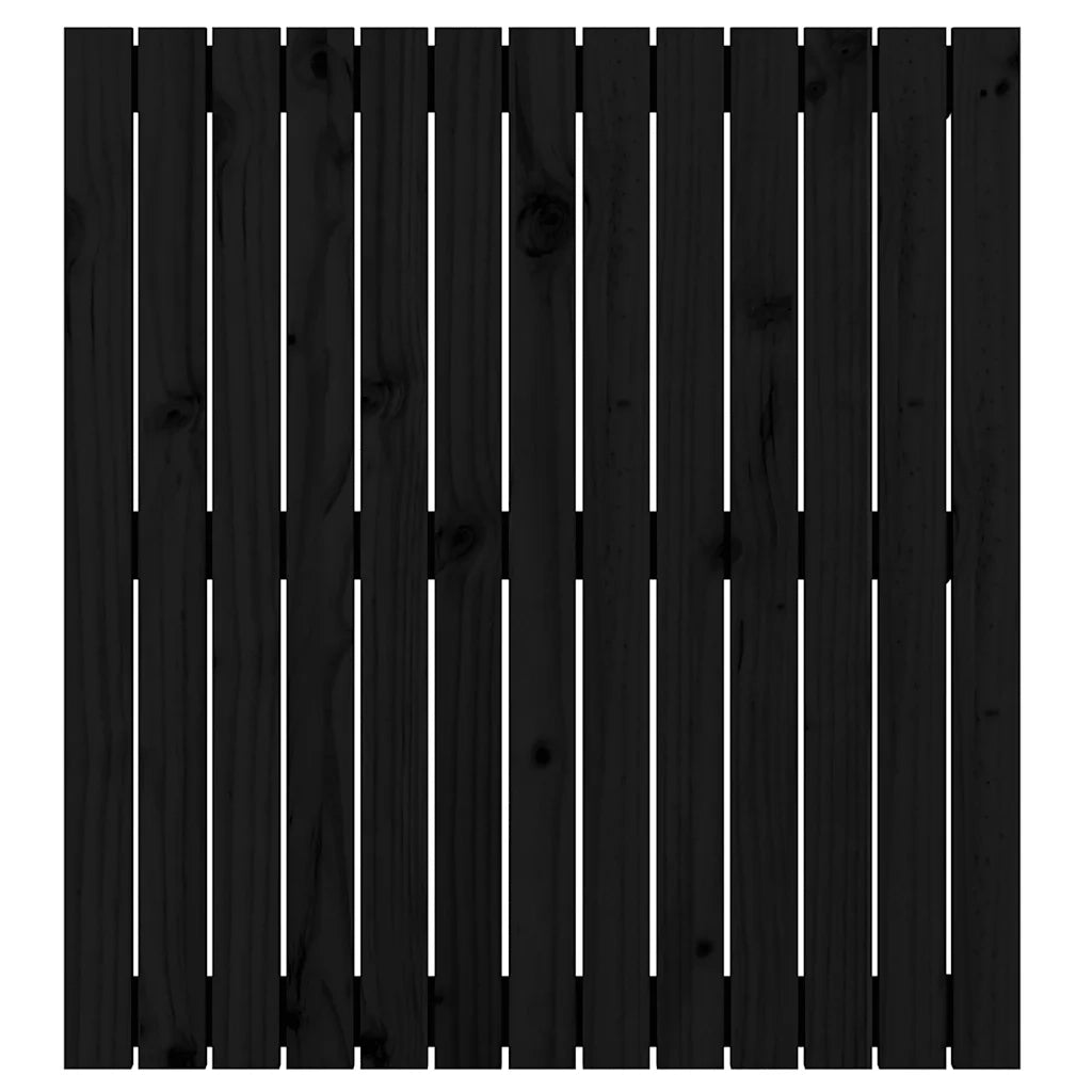 Testiera da Parete Nera 82,5x3x90 cm in Legno Massello di Pino cod mxl 40465