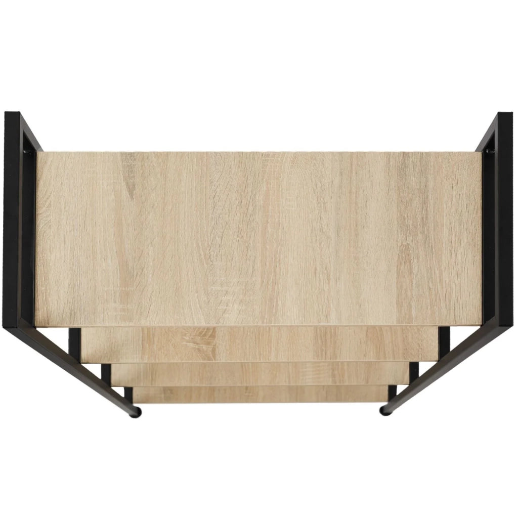 Libreria grande in stile industriale/vintage con 4 ripiani 121,5 cm beige 08_0000279