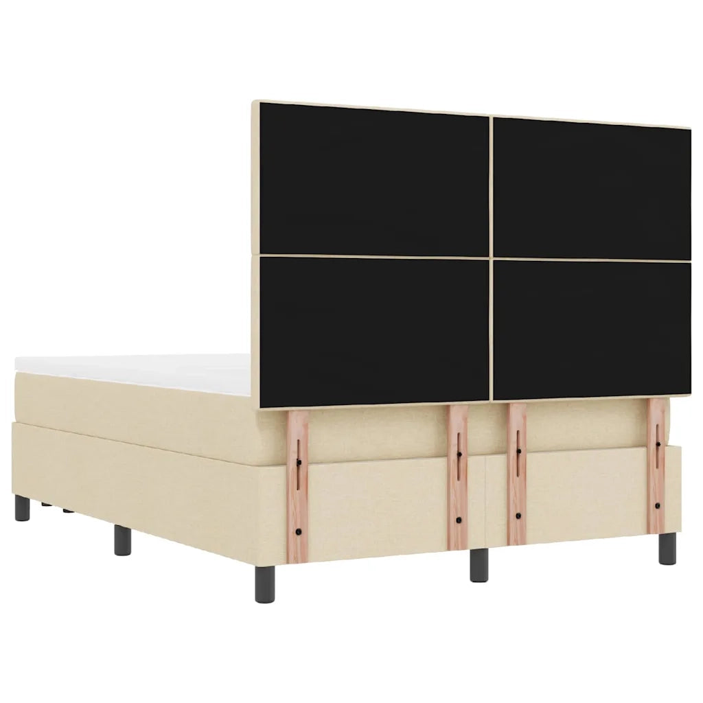 Letto a molle con testiera Crema 140 x 190 cm Tessuto 3344070