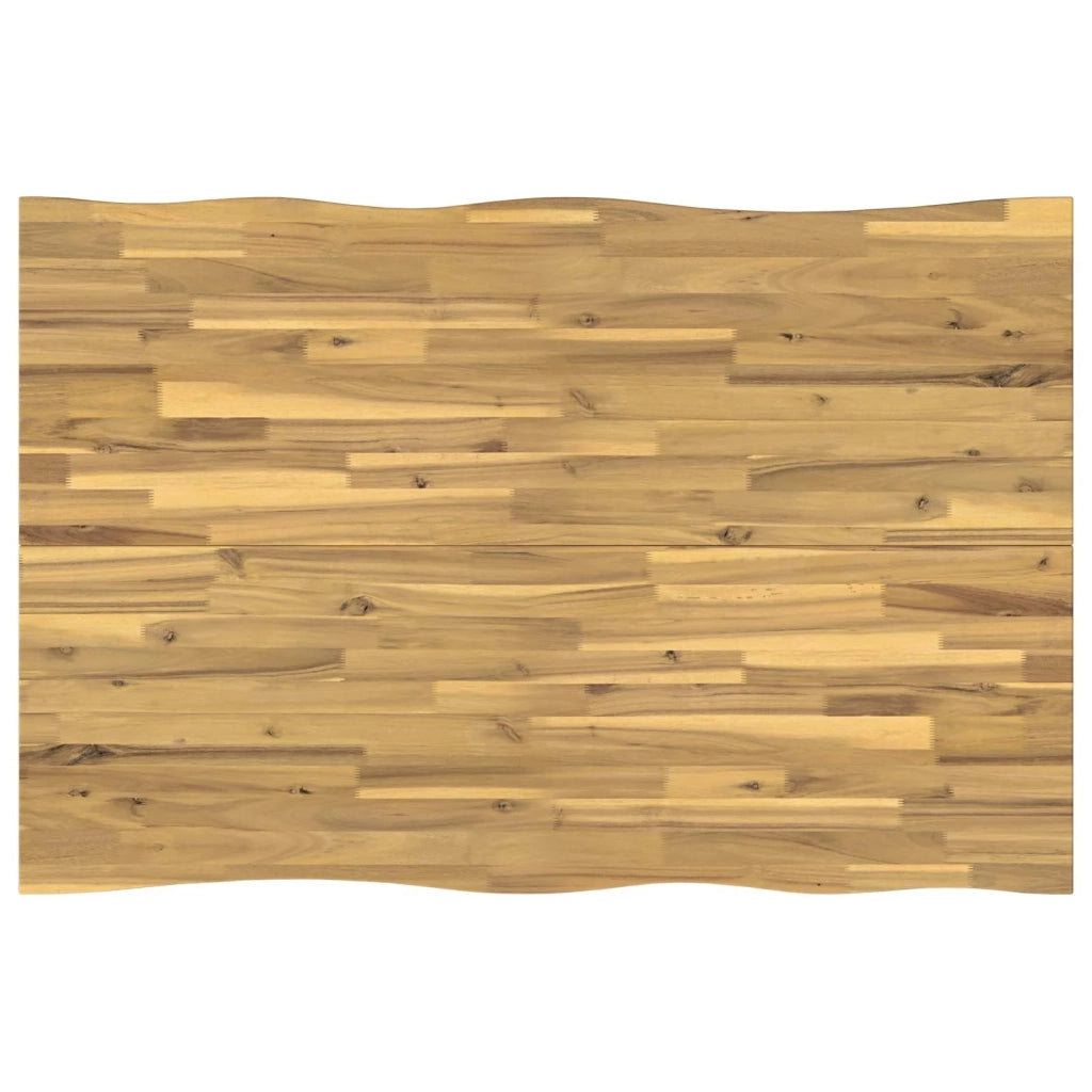 140 x 70 x 75 cm Legno di Acacia Massello Bianco e Nero 937500