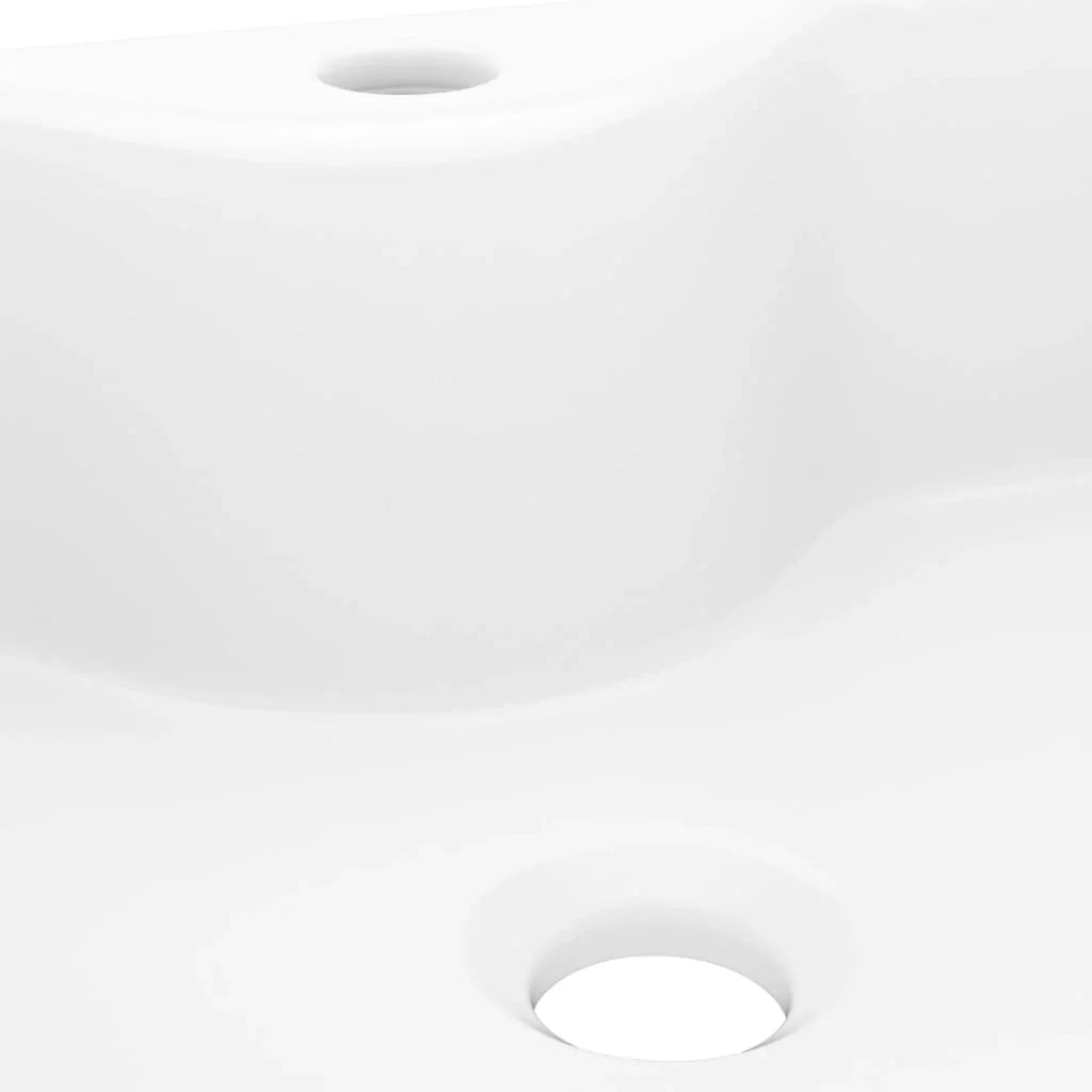 Lavabo quadrato in ceramica con foro per rubinetto 48 x 37 cm per bagno bianco 02_0002511
