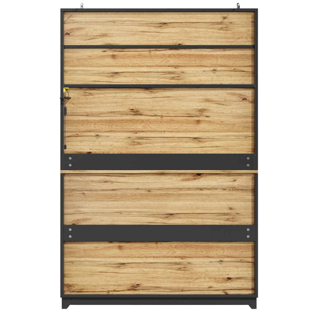 Mobile cucina 120x40x180 cm con vani multipli e illuminazione LED in MDF e metallo nero