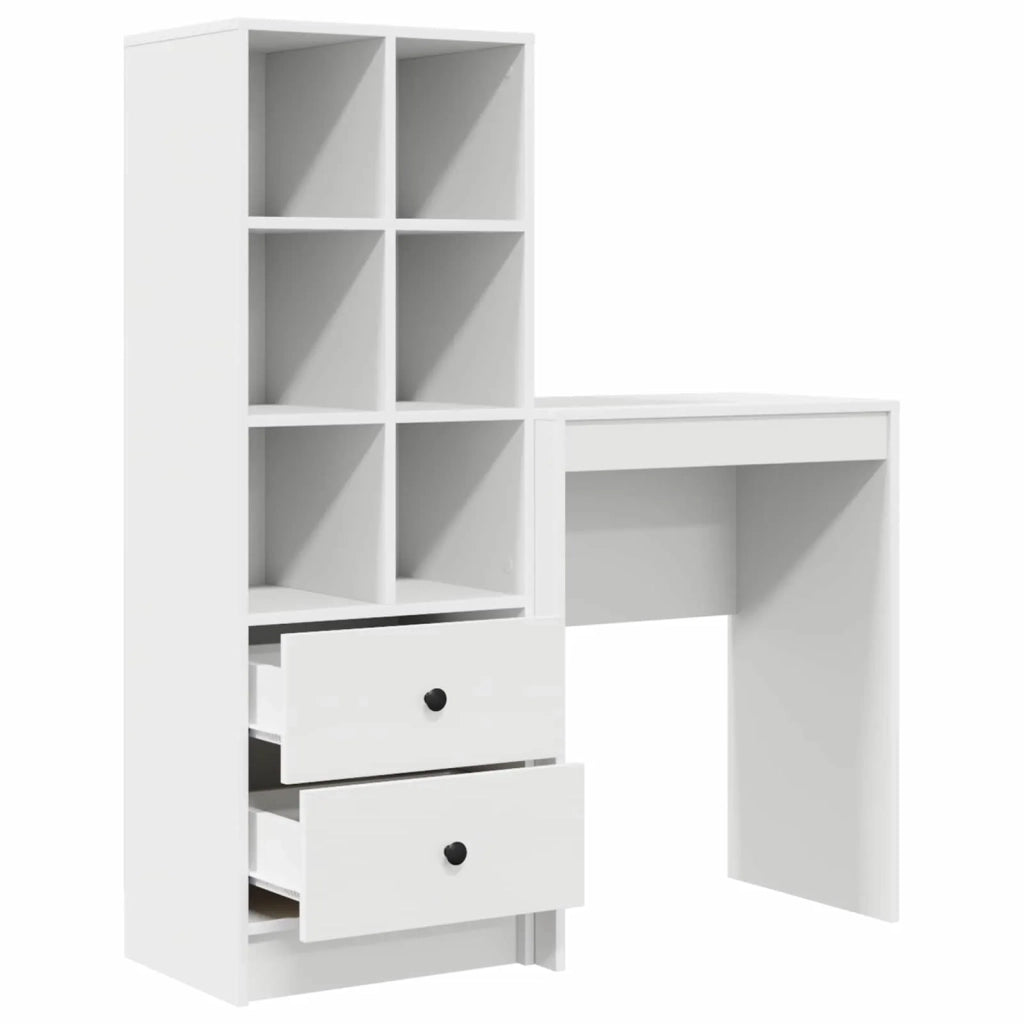 Scrivania con cassetto con lo scaffale 2 pcs Bianco 3337297