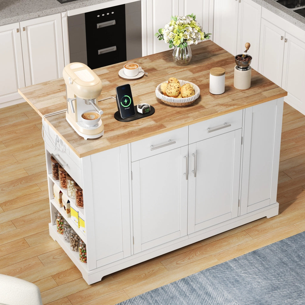 Mobile contenitore da cucina con piano ribaltabile; prese e vano rifiuti - in MDF - bianco