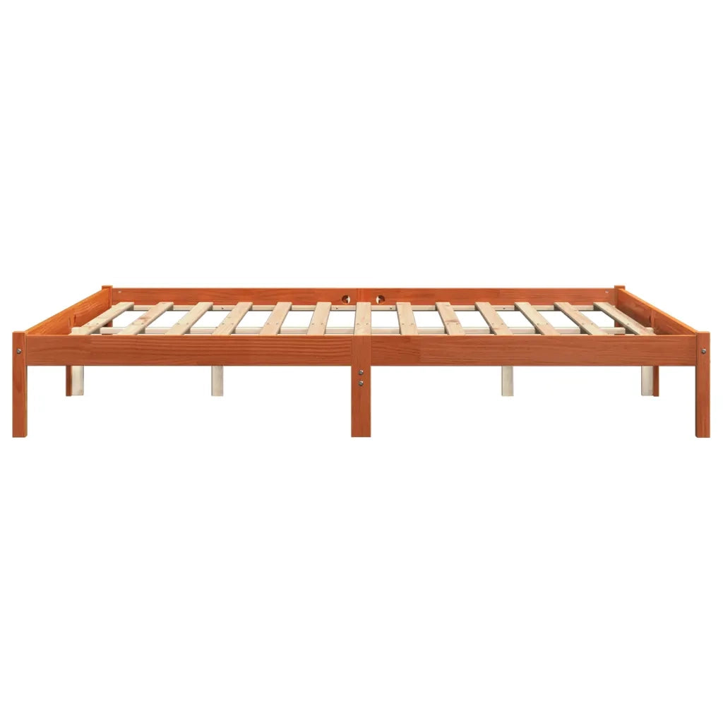 Letto matrimoniale | Letto per adulti | Giroletto senza Materasso Marrone Cera 200x200 cm Legno di Pino