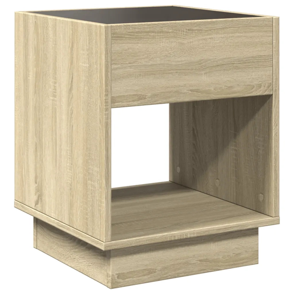 Tavolino da Salotto con LED Infinity Rovere Sonoma 40x40x50 cm 847646