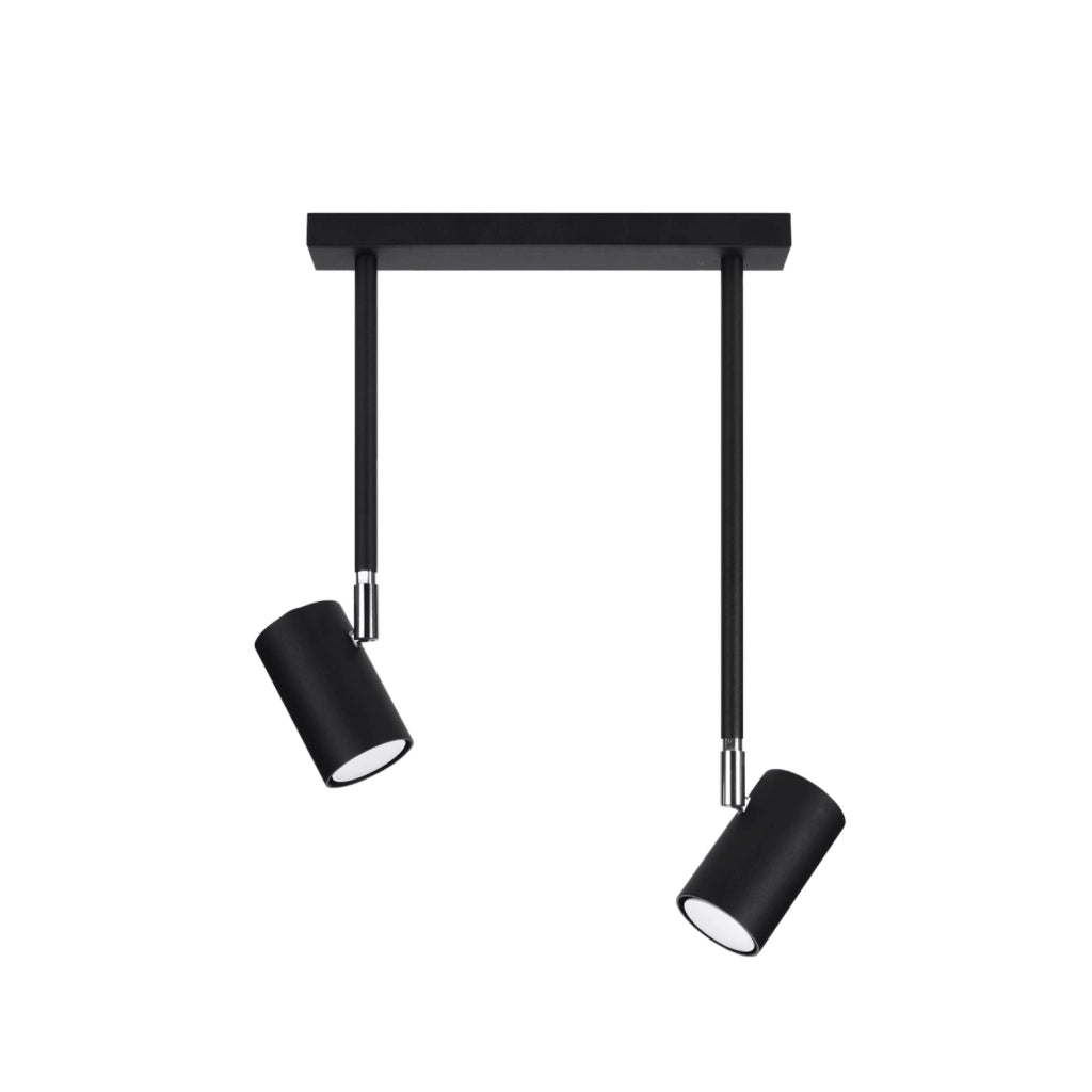 Spot soffitto doppio nero orientabile 2xGU10 Pure Lume