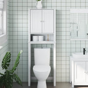 Portaoggetti Sopra WC BERG Bianco 60x27x164,5 cm Legno Massellocod mxl 83805