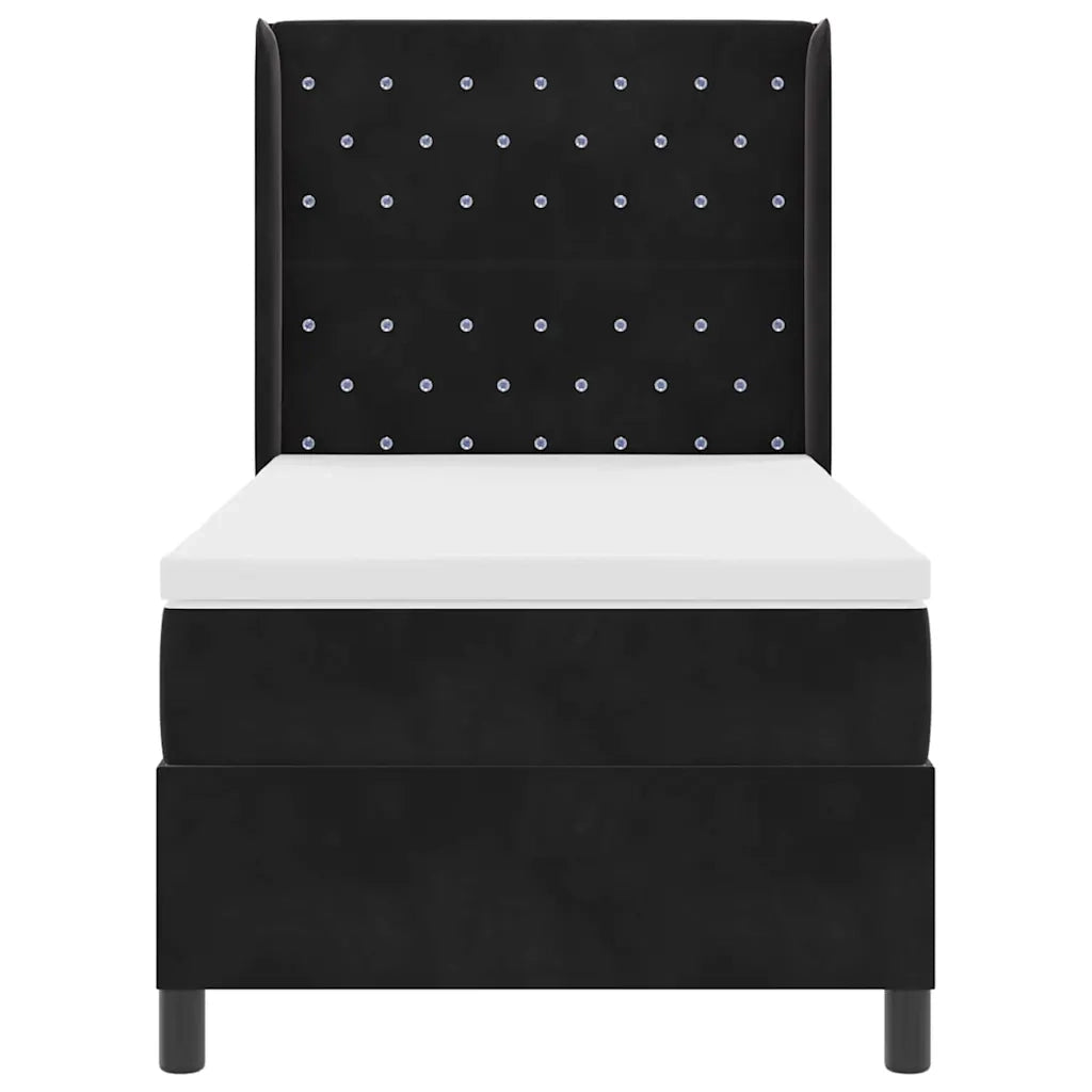 Letto a molle con materasso Nero 90 x 190 cm Velluto 3341932
