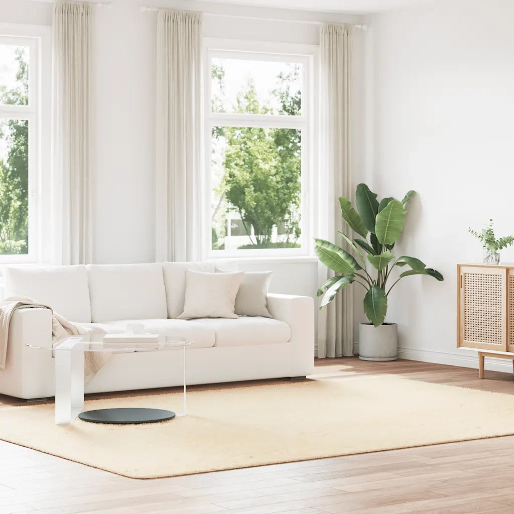 Tappeto Shaggy a Pelo Lungo NAVARRA Crema 240x340 cm poliestere 4102855